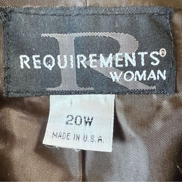 VTG Requirements Mocha Textured Multicolor Tweed Academia Blazer Jacket SZ 20W - Picture 11 of 15